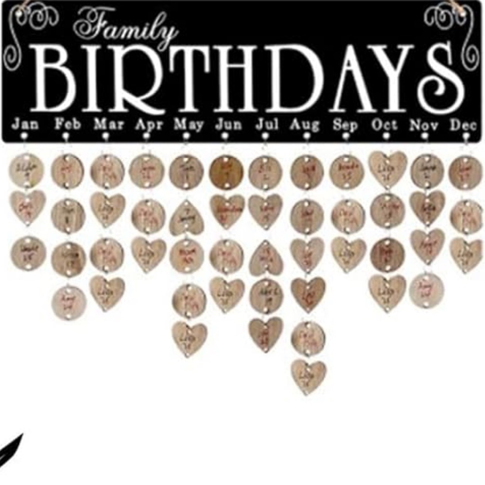 Wooden birthdays anniversaries calendar New - Picture 3 of 3